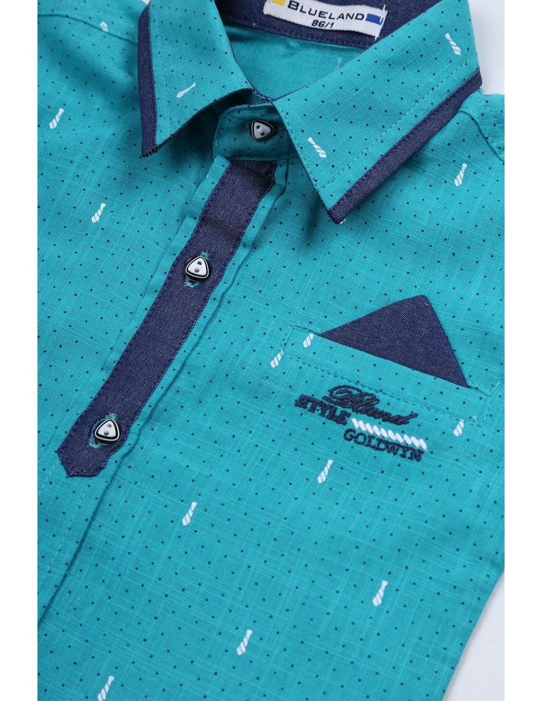 Boy\'s shirt with nautical pocket square NDZ6613 - Online store - Boutique